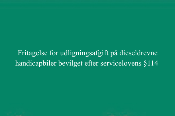 Nyt borgerforslag om fritagelse for udligningsafgift på dieseldrevne handicapbiler